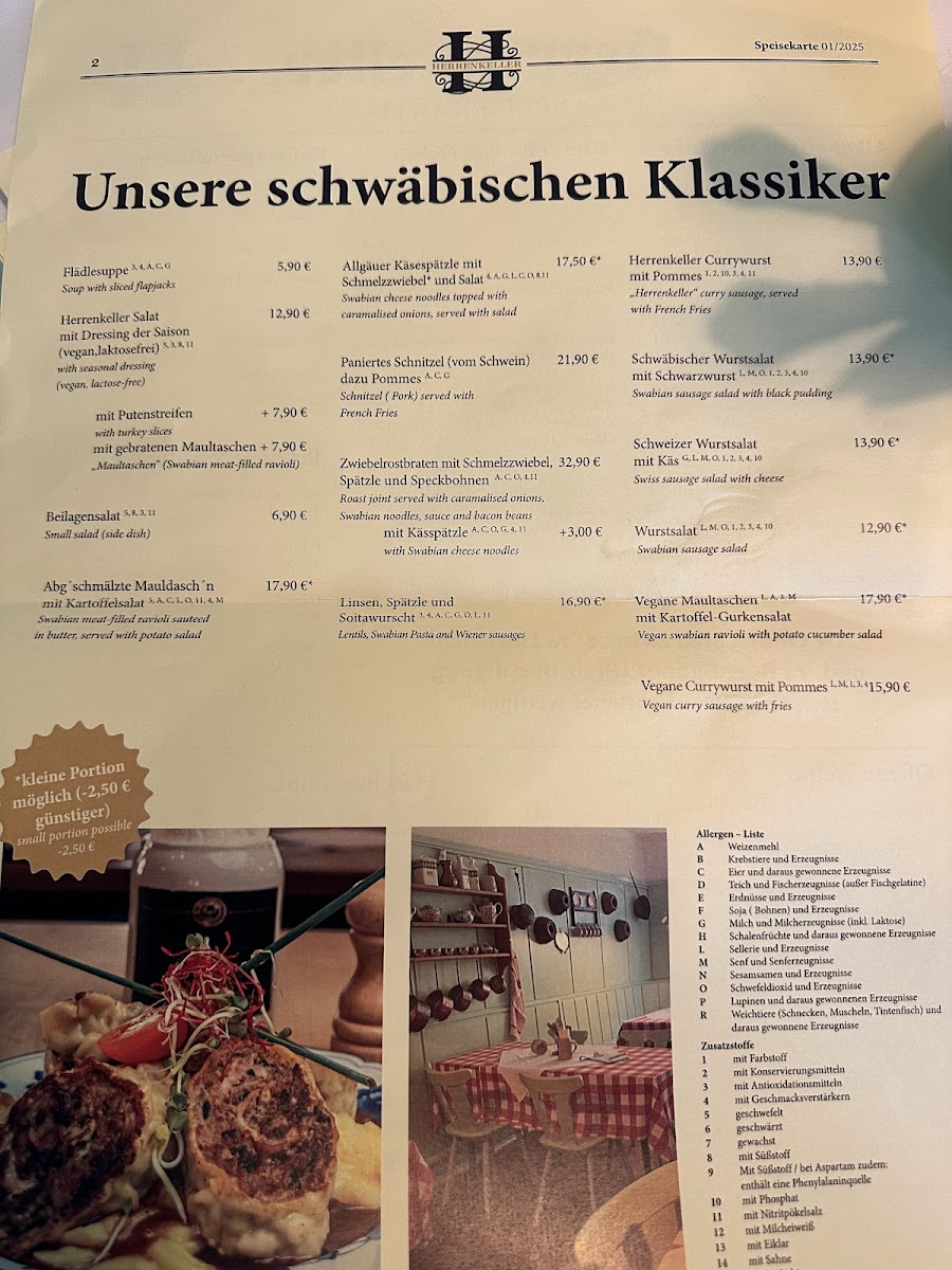 Menu - Herrenkeller photo 1
