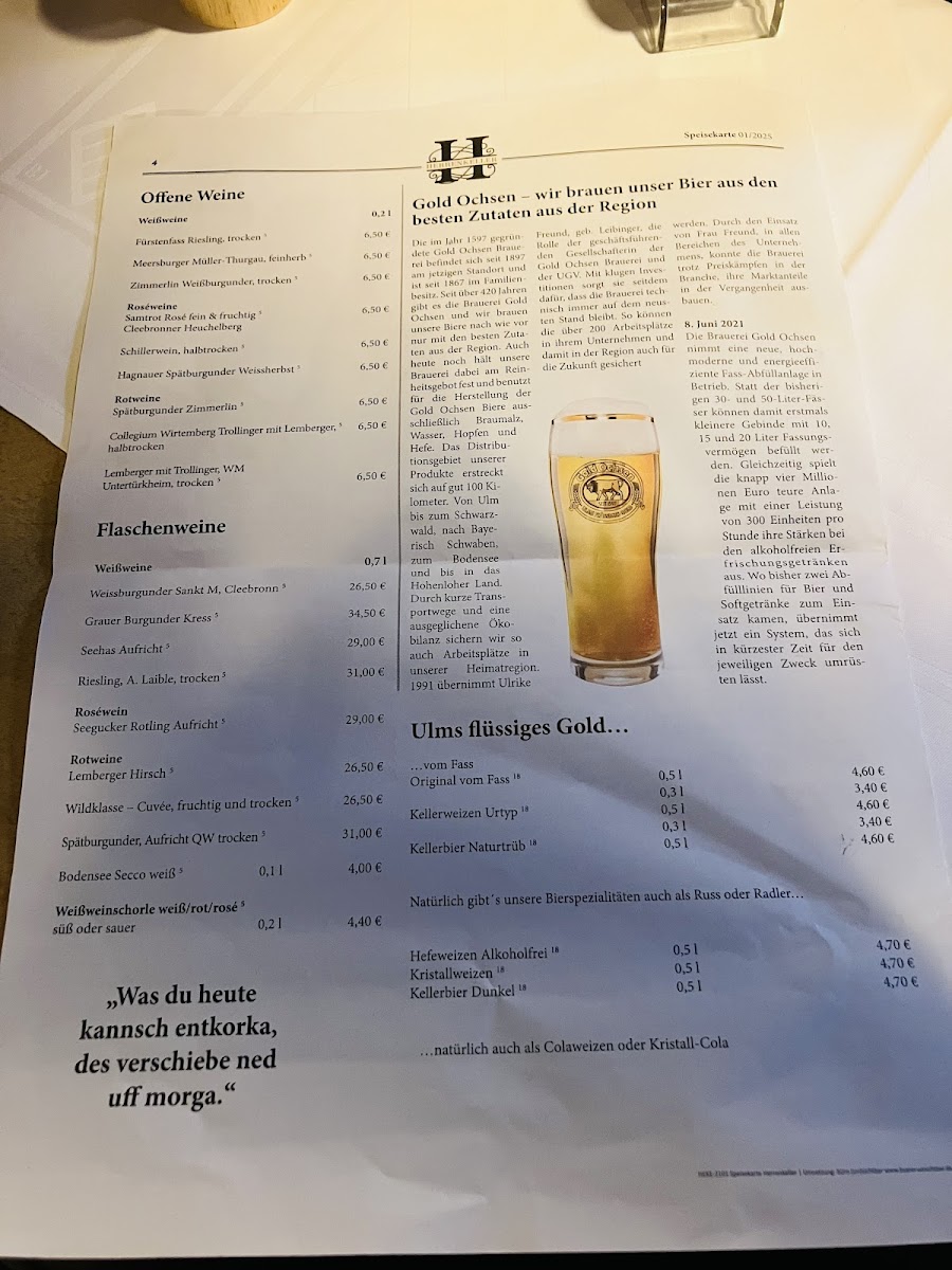 Menu - Herrenkeller photo 3